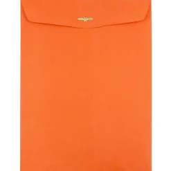 JAM Paper 10" x 13" Open End Catalog Colored Envelopes with Clasp Closure, Orange Recycled, 10/Pack (913745B)