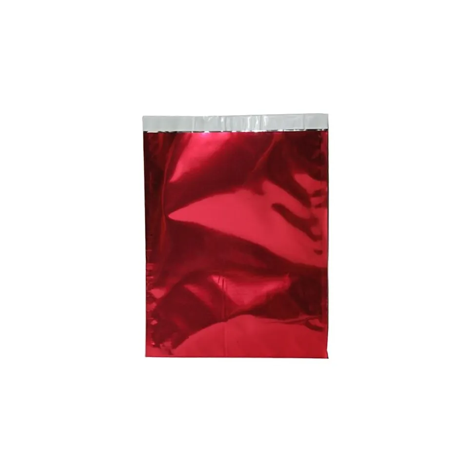 JAM Paper 9 x 12 Open End Foil Envelopes with Self-Adhesive Closure, Red, 25/Pack (1323292)