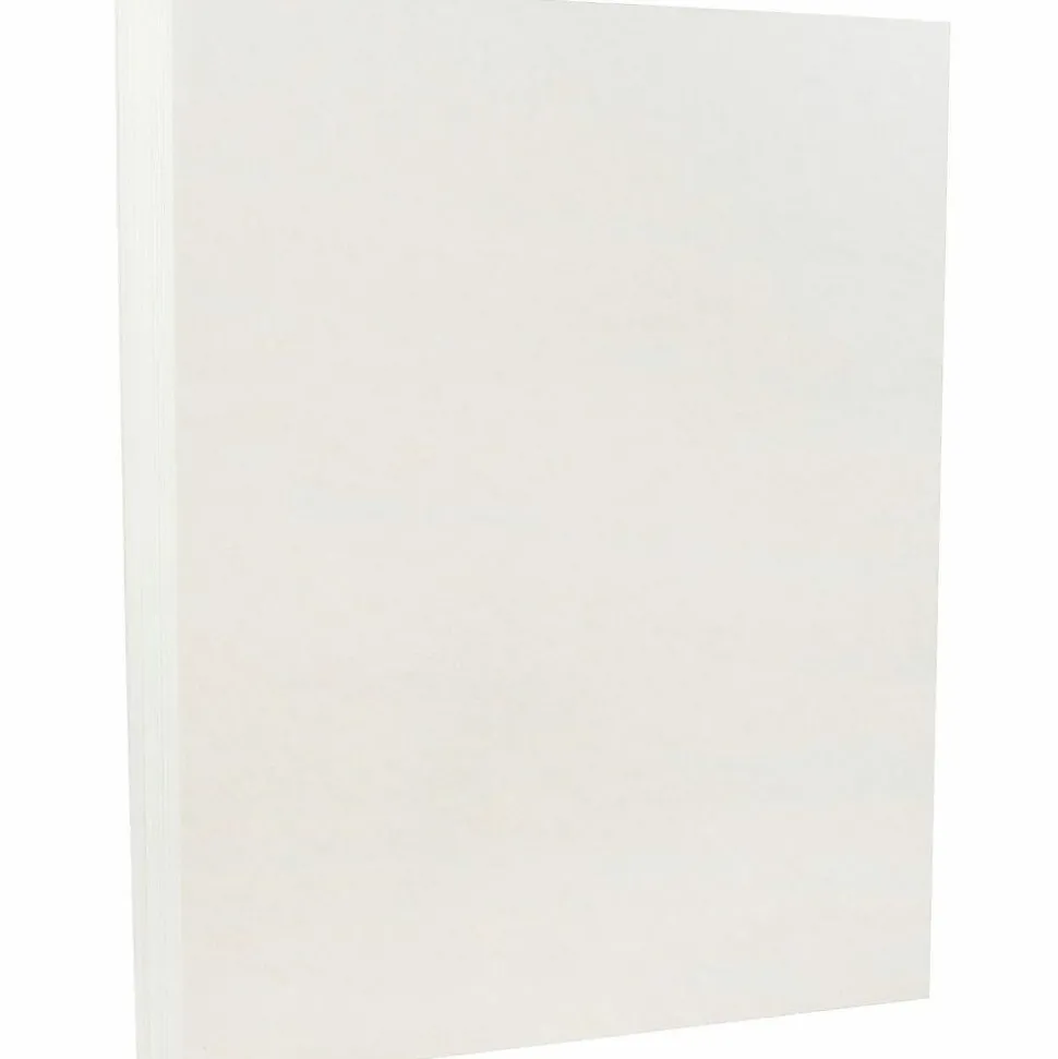JAM PAPER 8.5" x 11" Parchment Cardstock, 65lb, White, 100/pack (171114G)