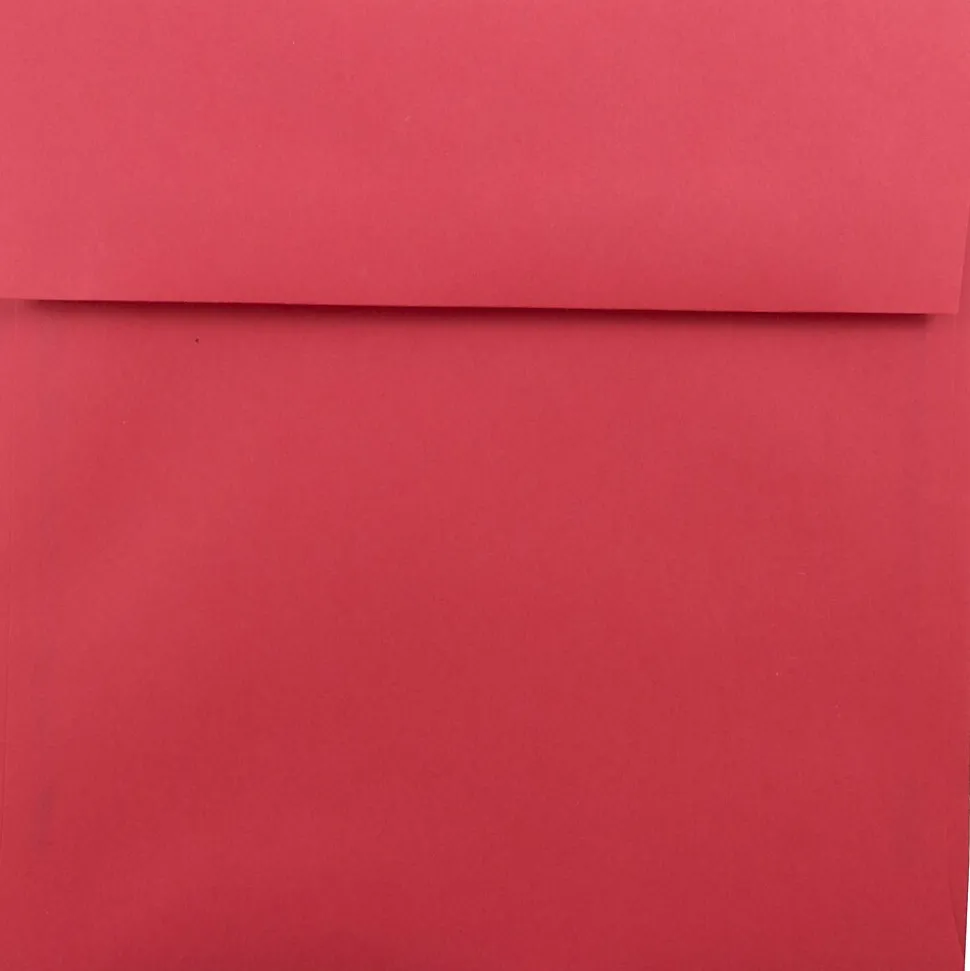 JAM Paper 8.5 x 8.5 Square Colored Invitation Envelopes, Red Recycled, Bulk 250/Box(2794374H)