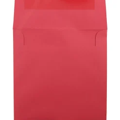 JAM Paper 8.5 x 8.5 Square Colored Invitation Envelopes, Red Recycled, Bulk 250/Box(2794374H)