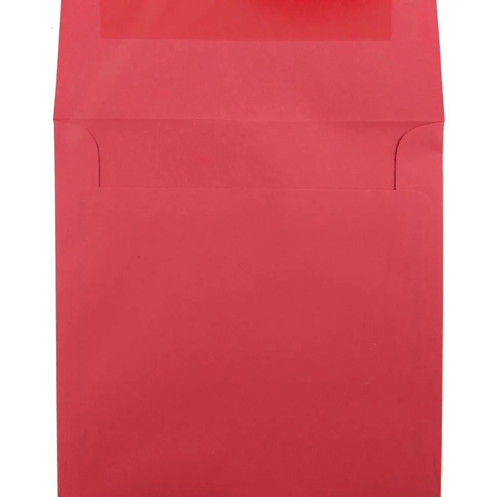 JAM Paper 8.5 x 8.5 Square Colored Invitation Envelopes, Red Recycled, Bulk 250/Box(2794374H)