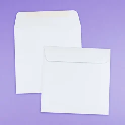 JAM Paper 6.5 x 6.5 Square Invitation Envelopes, White, 100/Pack (28417B)