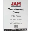 JAM Paper 8.5" x 11" Translucent Clear Vellum Paper, 17 lbs., 70 Brightness, 100 Sheets/Pack (1379)