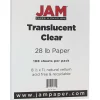 JAM Paper 8.5" x 11" Translucent Clear Vellum Paper, 28 lbs., 70 Brightness, 100 Sheets/Pack (1263)