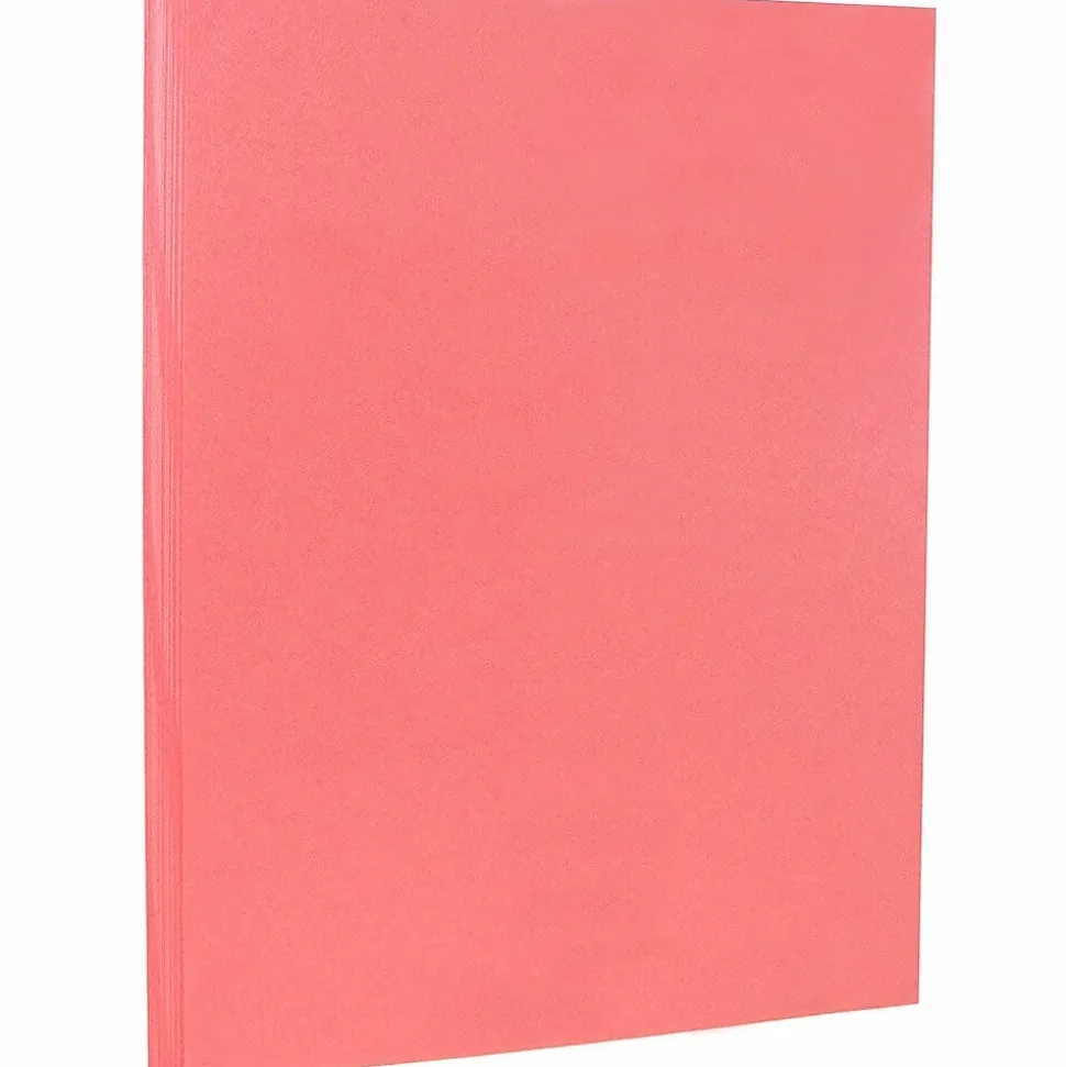 JAM PAPER 8.5" x 11" Vellum Bristol Cardstock, 67lb, Cherry, 100/pack (169823G)