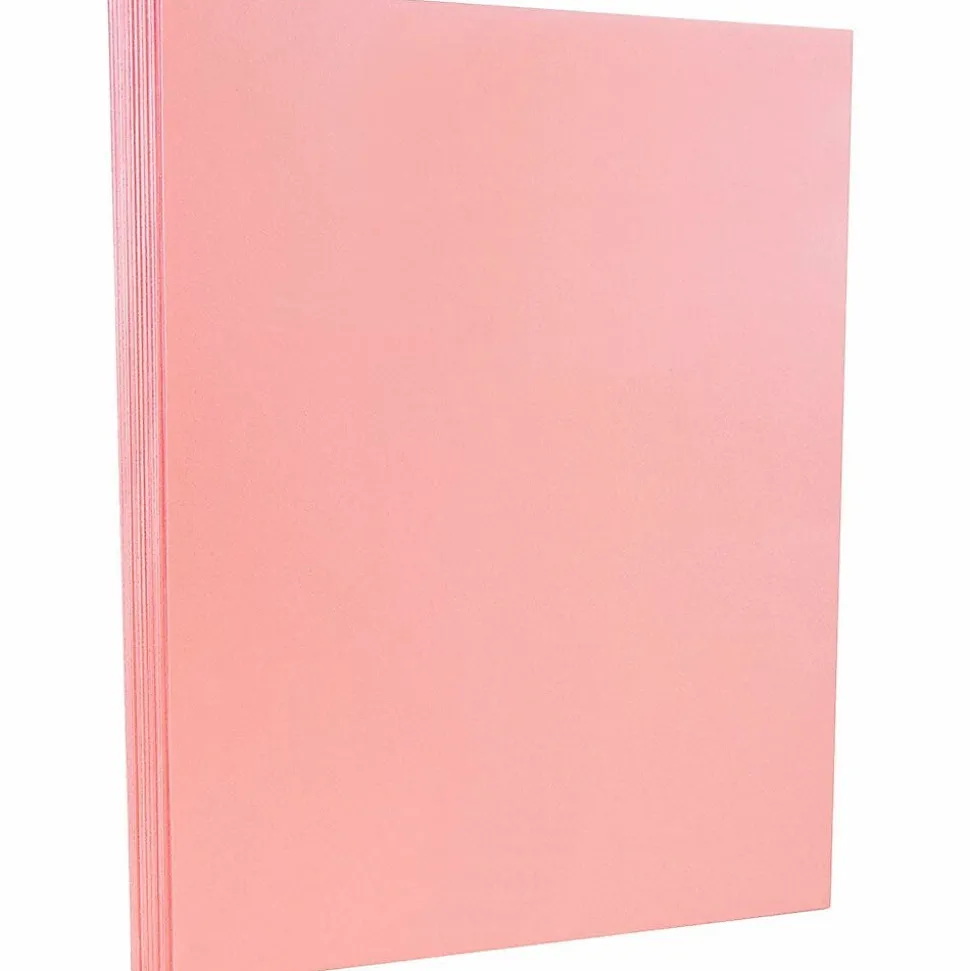 JAM PAPER 8.5" x 11" Vellum Bristol Cardstock, 67lb, Pink, 100/pack (169831G)