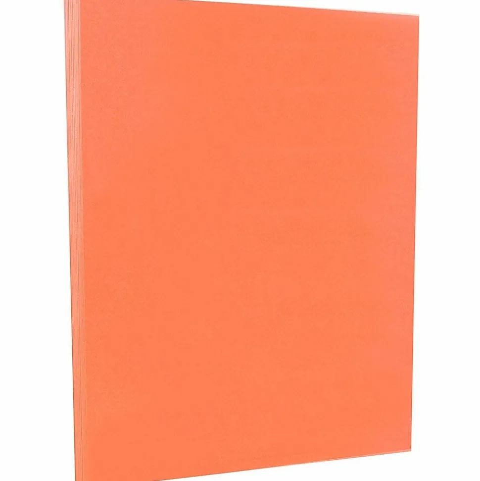 JAM PAPER 8.5" x 11" Vellum Bristol Cardstock, 67lb, Salmon, 100/pack (169832G)