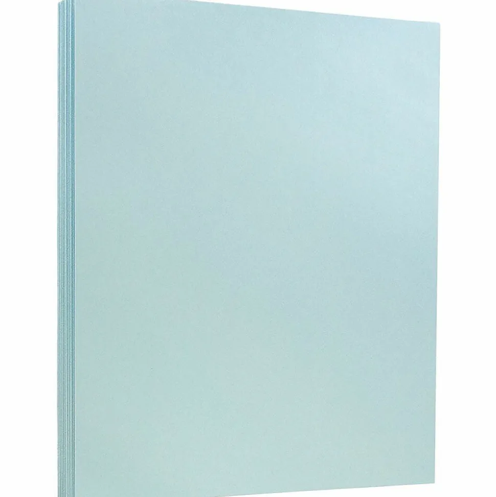 JAM PAPER 8.5" x 11" Vellum Bristol Cardstock, 110lb, Blue, 100/pack (216916789G)