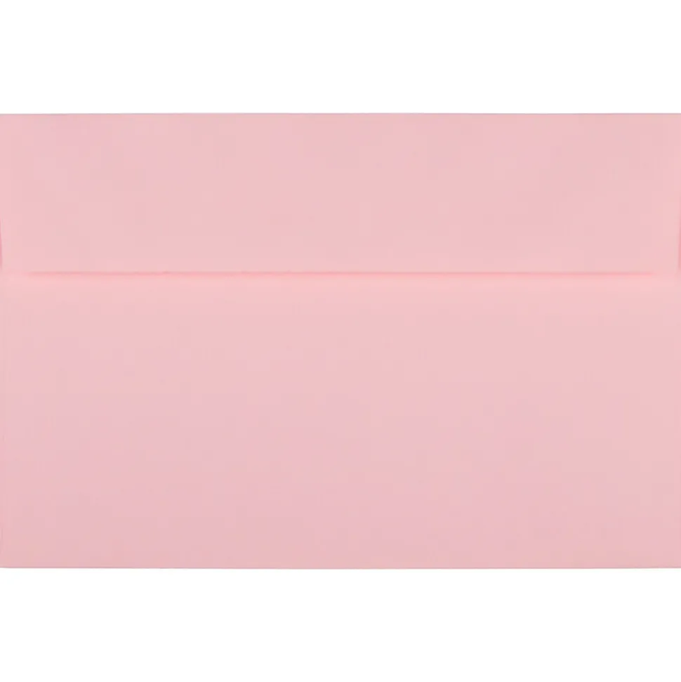 JAM PAPER A9 Colored Invitation Envelopes with Peel & Seal Closure, 5 3/4" x 8 3/4", Light Pink, 100/Pack