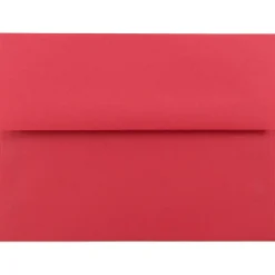 JAM Paper A6 Colored Invitation Envelopes, 4.75 x 6.5, Red Recycled, 50/Pack (67503I)