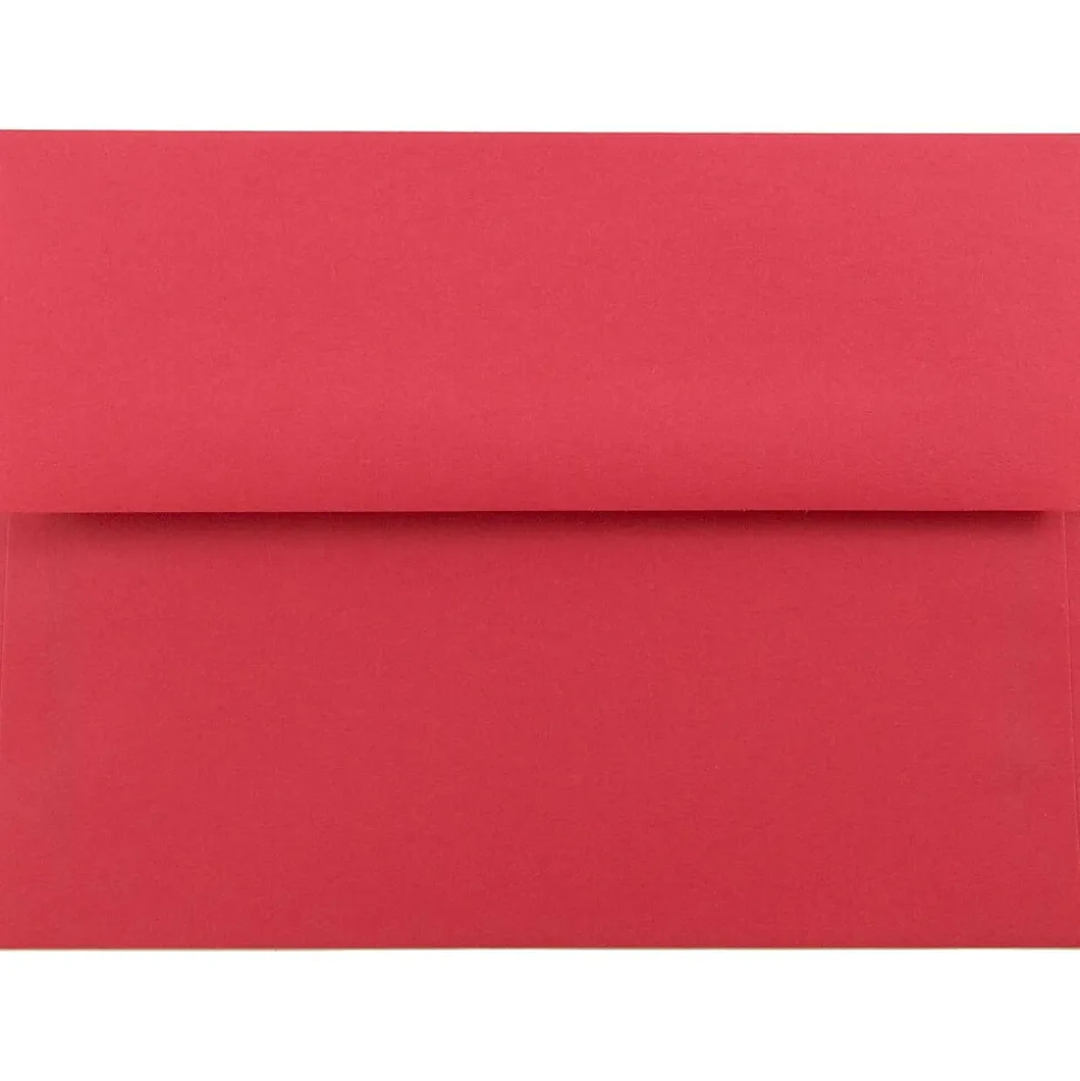 JAM Paper A6 Colored Invitation Envelopes, 4.75 x 6.5, Red Recycled, 50/Pack (67503I)