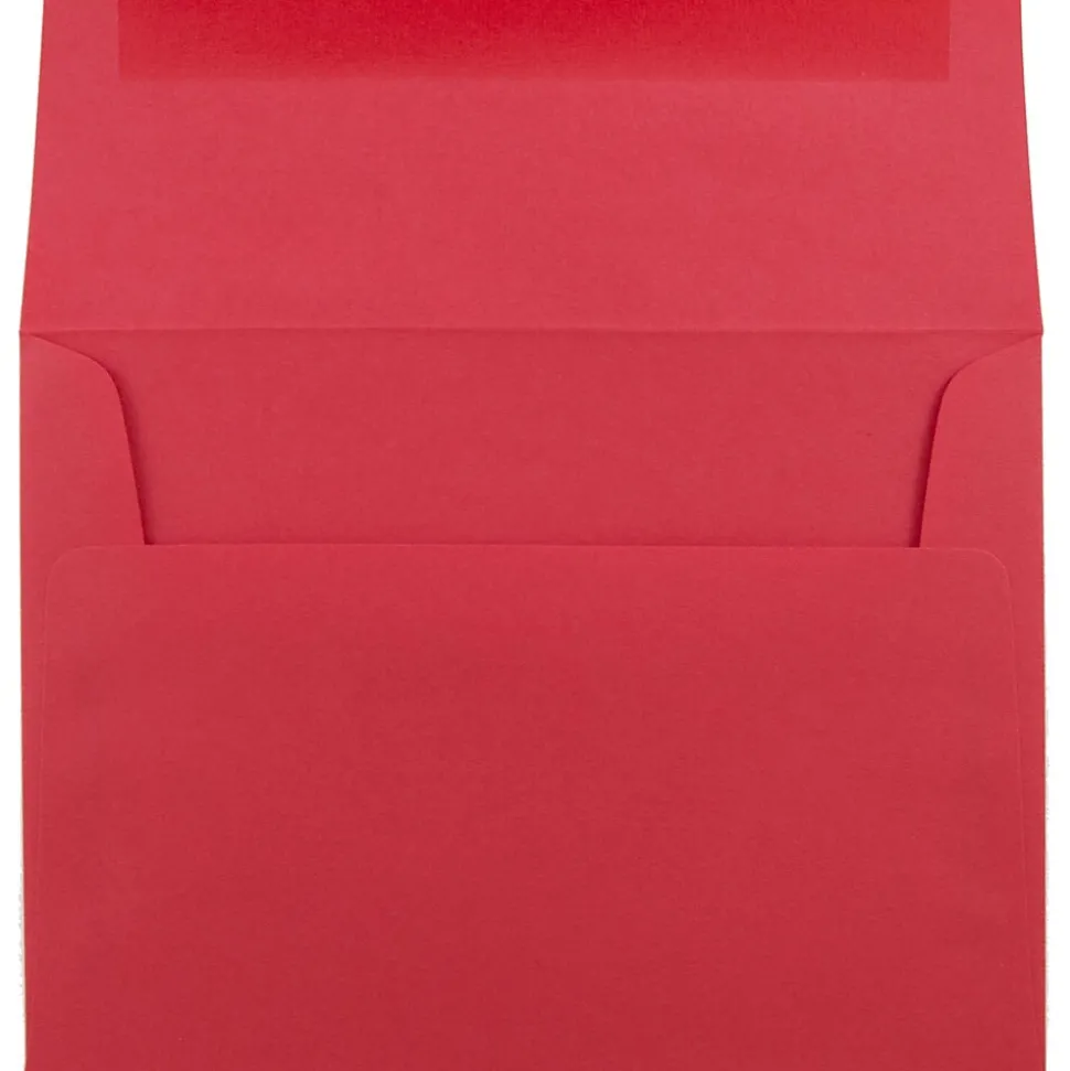 JAM Paper A6 Colored Invitation Envelopes, 4.75 x 6.5, Red Recycled, 50/Pack (67503I)