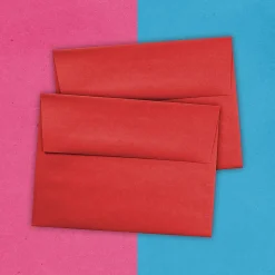 JAM Paper A6 Colored Invitation Envelopes, 4.75 x 6.5, Red Recycled, 50/Pack (67503I)