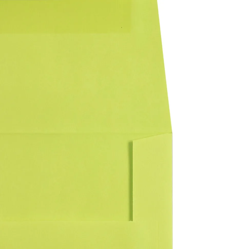 JAM Paper A7 Colored Invitation Envelopes, 5.25 x 7.25, Ultra Lime Green, 50/Pack (96151I)