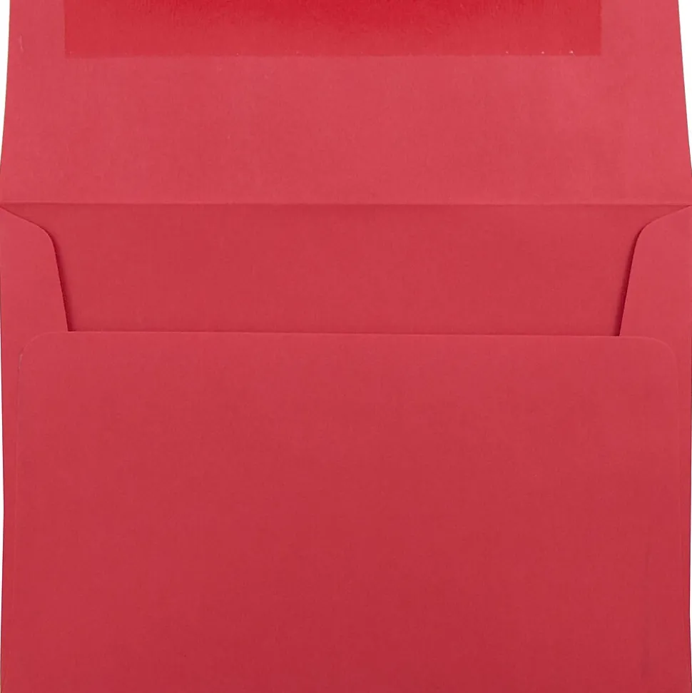 JAM Paper A7 Colored Invitation Envelopes, 5.25 x 7.25, Red Recycled, 50/Pack (15945I)
