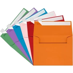 JAM Paper A2 Colored Invitation Envelopes, 4 3/8" x 5 3/4", Assorted Colors, 150/Pack (956A2brogvy)