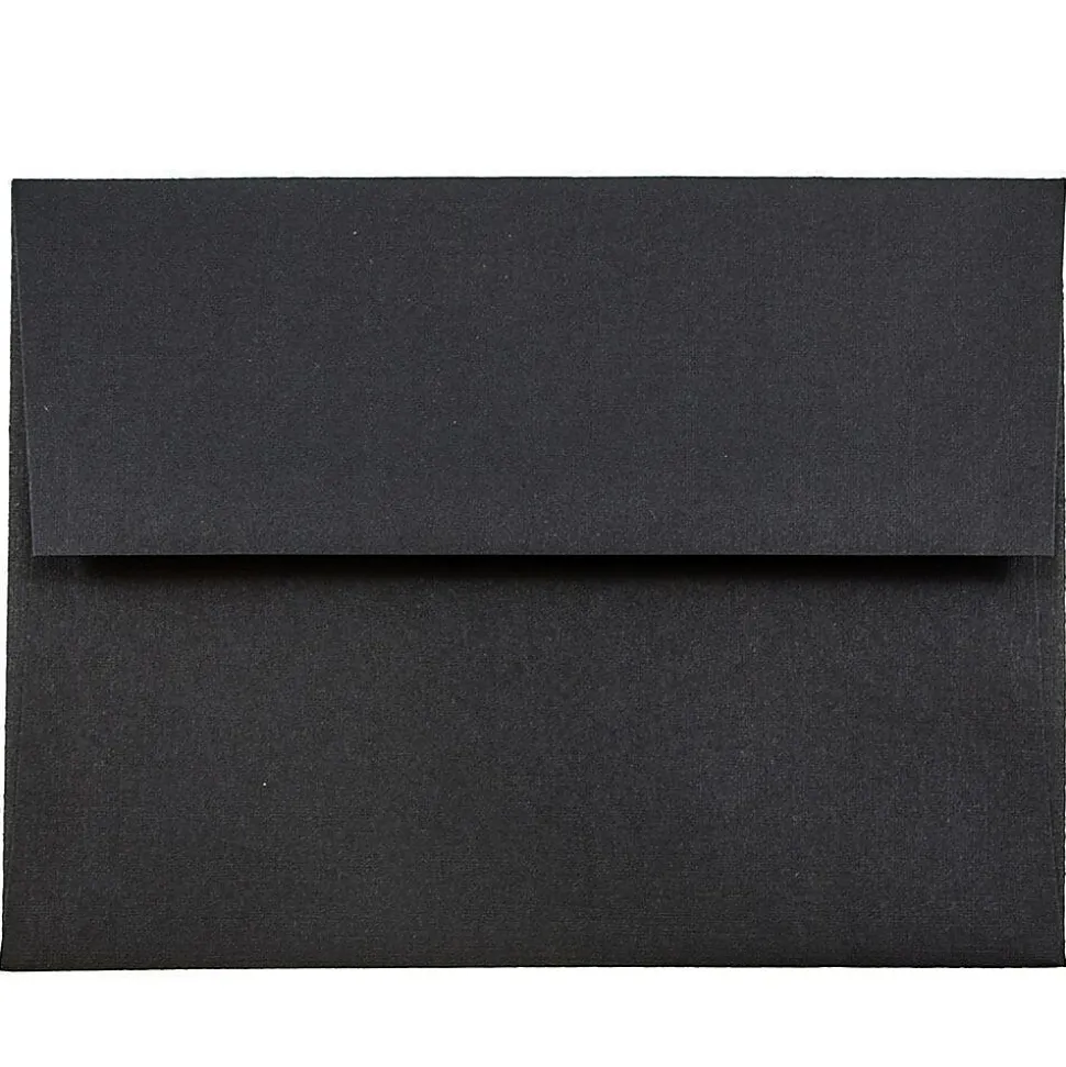 JAM Paper A2 Invitation Envelopes, 4.375 x 5.75, Black Linen, 50/Pack (64345I)