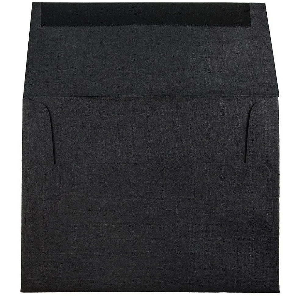 JAM Paper A2 Invitation Envelopes, 4.375 x 5.75, Black Linen, 50/Pack (64345I)