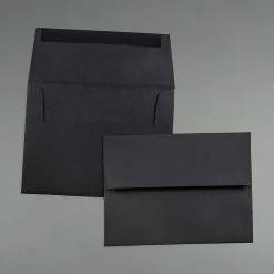 JAM Paper A2 Invitation Envelopes, 4.375 x 5.75, Black Linen, 50/Pack (64345I)