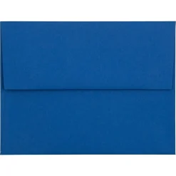 JAM Paper A2 Invitation Envelope 4 3/8" x 5 3/4", Presidential Blue, 25/Pack (563913396)