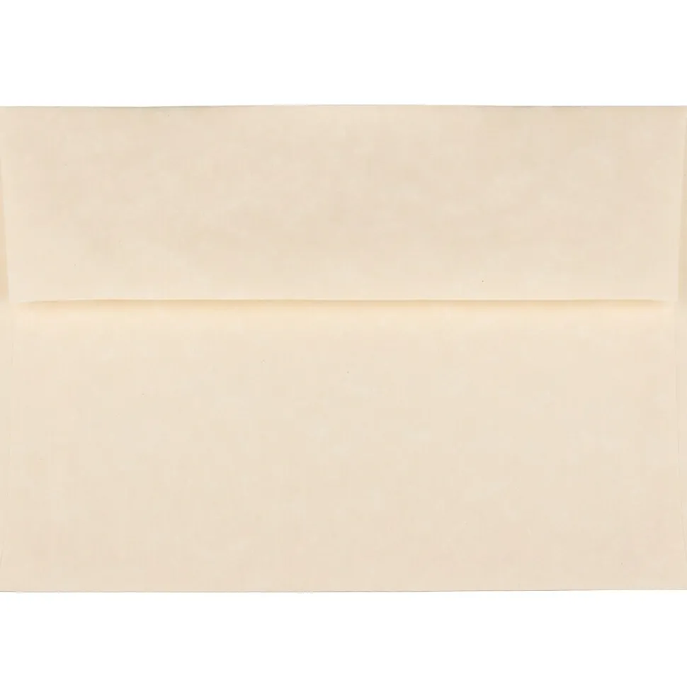 JAM Paper A7 Parchment Invitation Envelopes, 5.25 x 7.25, Natural Recycled, 25/Pack (35394)
