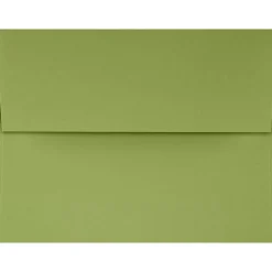JAM Paper A4 Self Seal Invitation Envelopes, 4 1/4" x 6 1/4", Avocado Green, 250/Pack (4872-27-250)