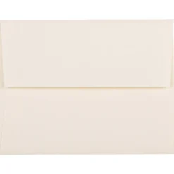 JAM Paper A2 Strathmore Invitation Envelopes, 4.375 x 5.75, Natural White Linen, 50/Pack (99761I)