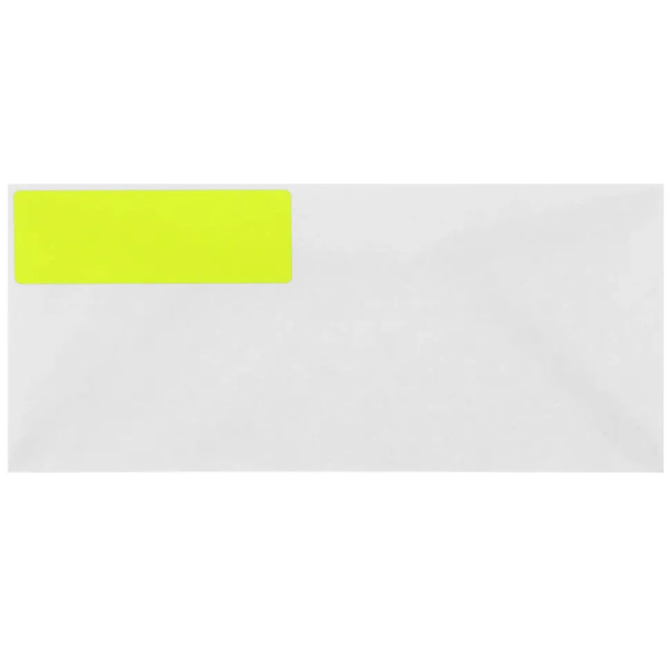 JAM Paper Address Labels, 1 1/3" x 4", Neon Yellow, 14 Labels/Sheet, 9 Sheets/Pack (359329614)