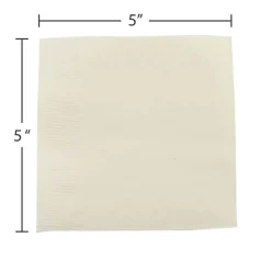 JAM Paper Beverage Napkin, 2-ply, Ivory, 50 Napkins/Pack (5255620721)