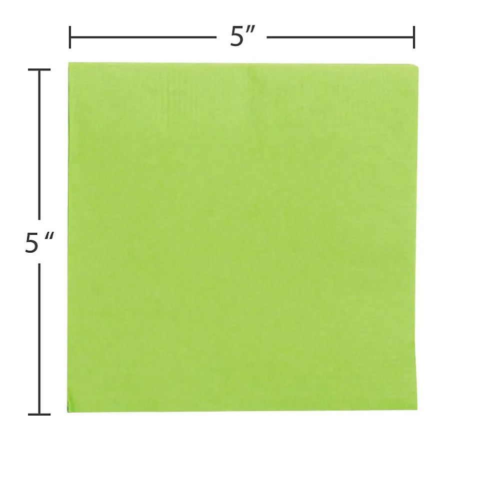 JAM Paper Beverage Napkin, 2-ply, Lime Green, 50 Napkins/Pack (5255620723)