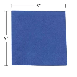 JAM Paper Beverage Napkin, 2-ply, Blue, 600 Napkins/Pack (5255620717B)
