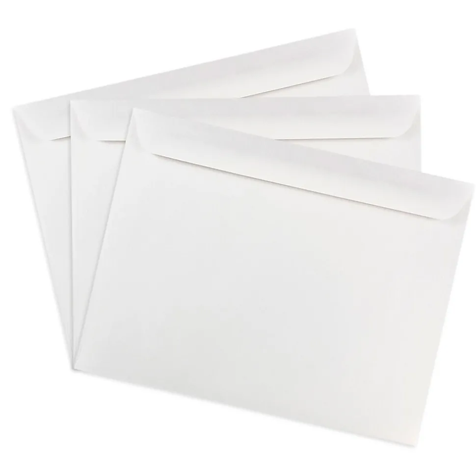 JAM Paper Booklet Envelopes, 10" x 13", White, 25/Pack (4023222)