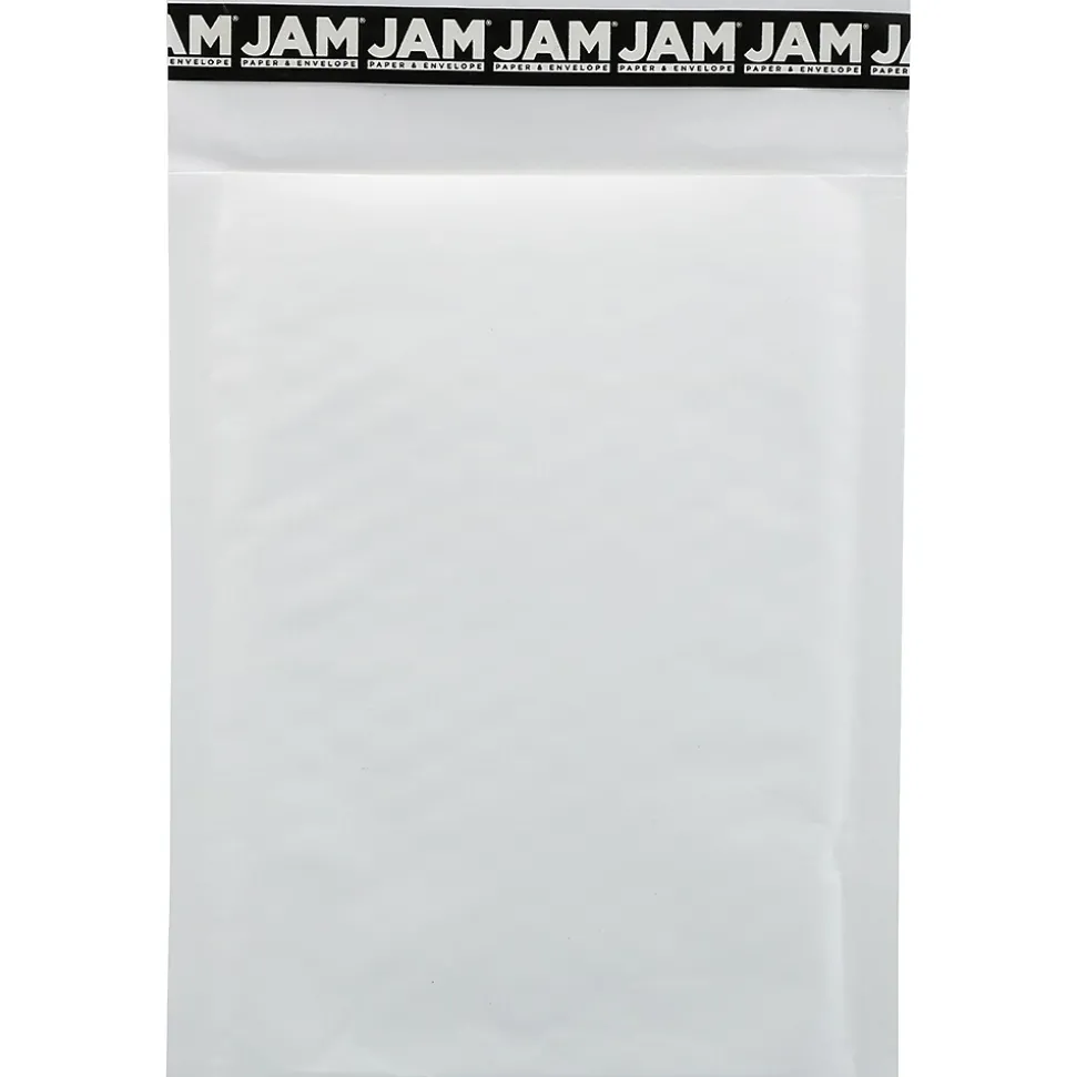 JAM Paper Bubble Lite Padded Mailers, Size #0, 6" x 8 1/2", White Kraft, 25/Pack (2812719)
