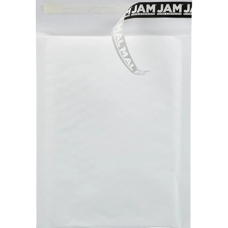 JAM Paper Bubble Lite Padded Mailers, Size #0, 6" x 8 1/2", White Kraft, 25/Pack (2812719)