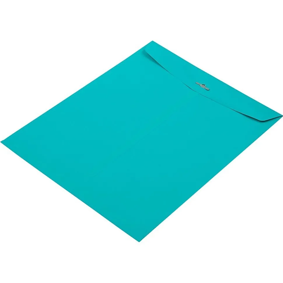 JAM Paper Clasp Catalog Envelope 10" x 13", Sea Blue, 50/Pack (900766073I)