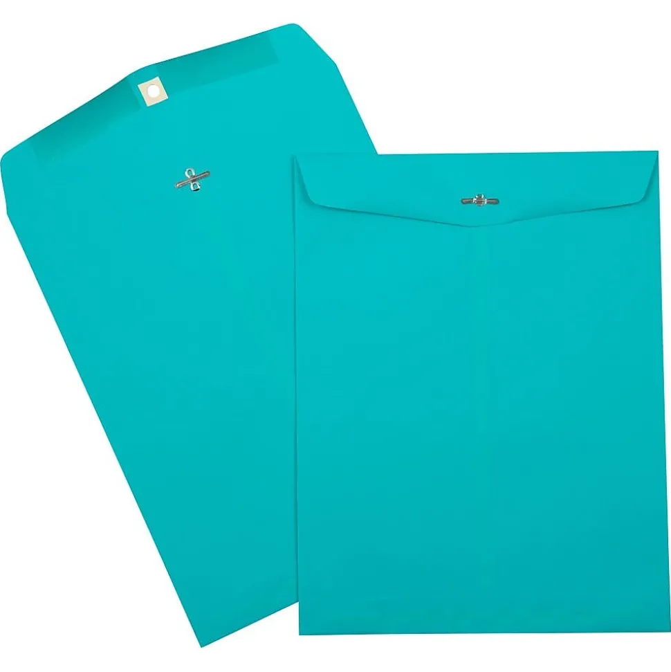 JAM Paper Clasp Catalog Envelope 10" x 13", Sea Blue, 50/Pack (900766073I)