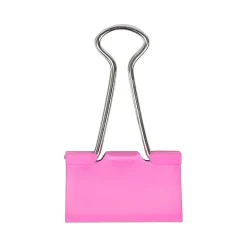 JAM Paper Colored Binder Clips, Medium, 5/8" Capacity, Pink, 15/Pack (339BCPI)