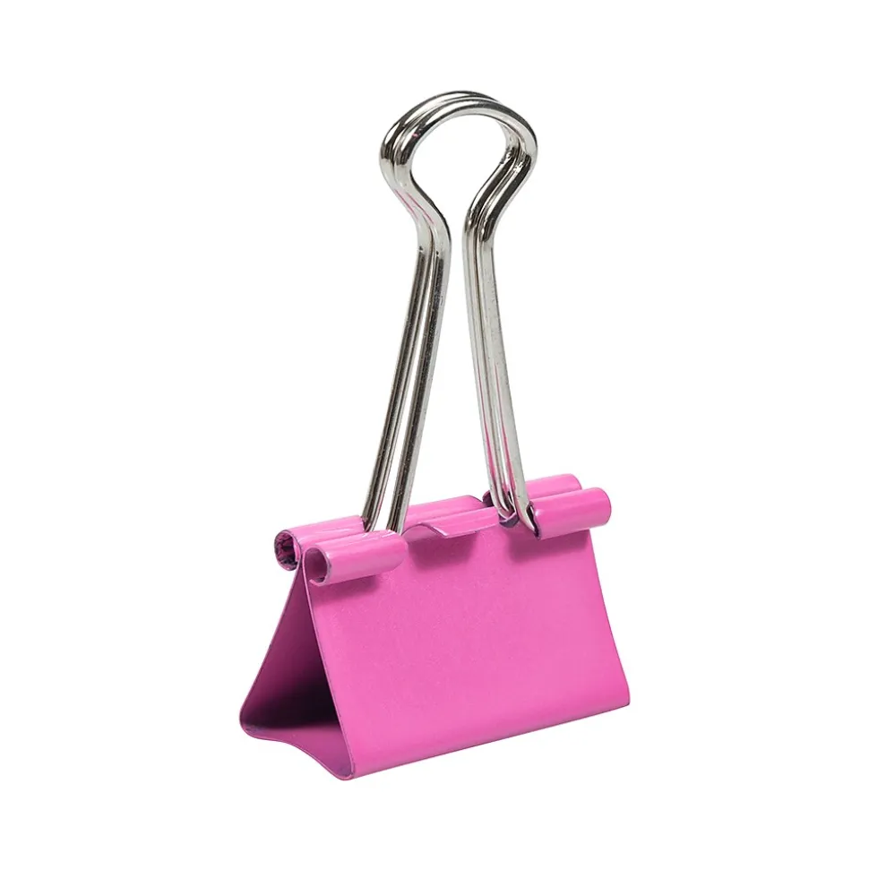 JAM Paper Colored Binder Clips, Medium, 5/8" Capacity, Pink, 15/Pack (339BCPI)