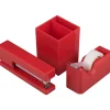 JAM Paper Desk Supplies Kit, Red, 3/Pack (337841RE)