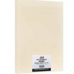 JAM Paper® Extra Heavy Weight 110lb Cardstock, 11 x 17 Tabloid Coverstock, Ivory, 50 Sheets/Pack (16932844)