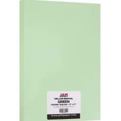 JAM Paper® Extra Heavy Weight 110lb Cardstock, 11 x 17 Tabloid Coverstock, Green, 50 Sheets/Pack (16932843)