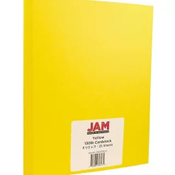 JAM Paper Extra Heavyweight 130 lb. Cardstock Paper, 8.5" x 11", Yellow, 25 Sheets/Pack (295931633)