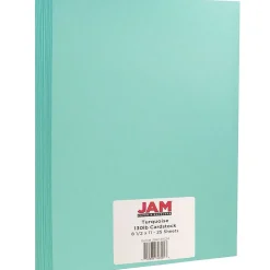 JAM Paper Extra Heavyweight 130 lb. Cardstock Paper, 8.5" x 11", Turquoise, 25 Sheets/Pack (296131624)