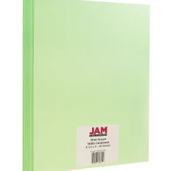 JAM Paper Extra Heavyweight 130 lb. Cardstock Paper, 8.5" x 11", Mint Green, 25 Sheets/Pack (296031635)