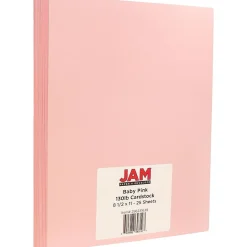 JAM Paper Extra Heavyweight 130 lb. Cardstock Paper, 8.5" x 11", Baby Pink, 25 Sheets/Pack (296231639)