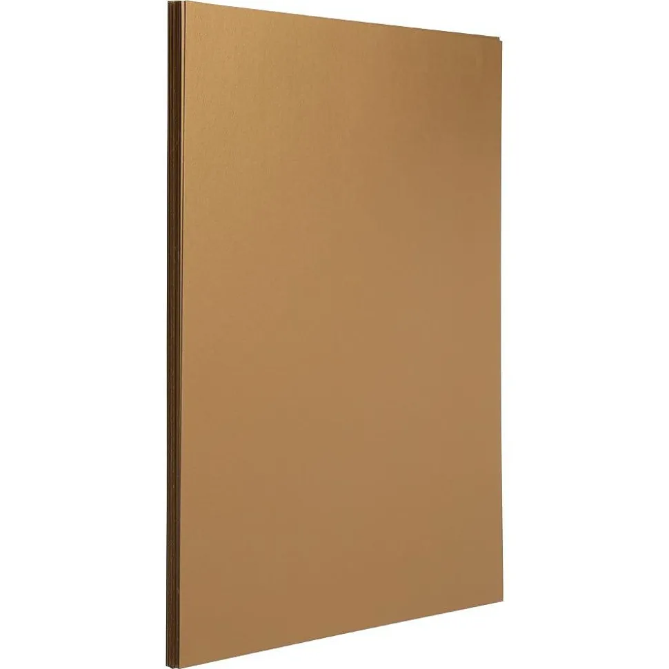 JAM Paper Foil 2-Sided 8.5" x 11" Color Multipurpose Paper, 24 lbs. Gold, 50 Sheets/Ream (1683736)