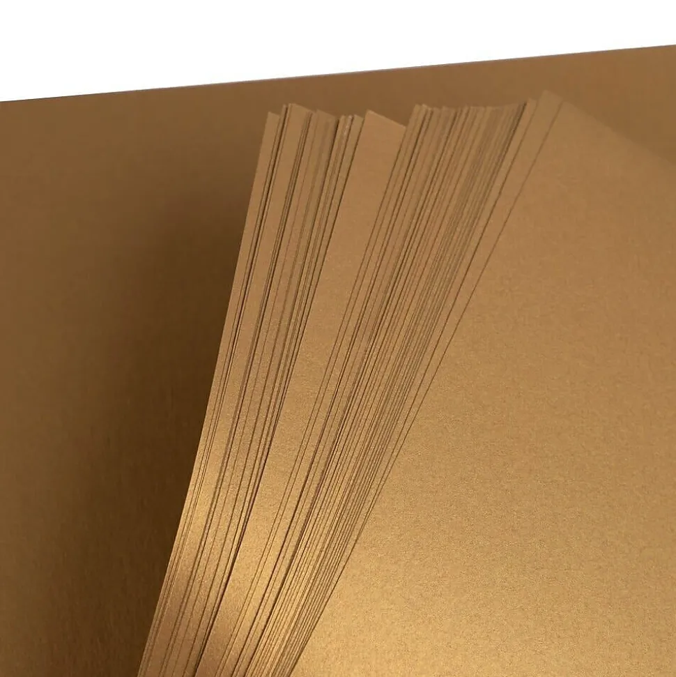 JAM Paper Foil 2-Sided 8.5" x 11" Color Multipurpose Paper, 24 lbs. Gold, 50 Sheets/Ream (1683736)