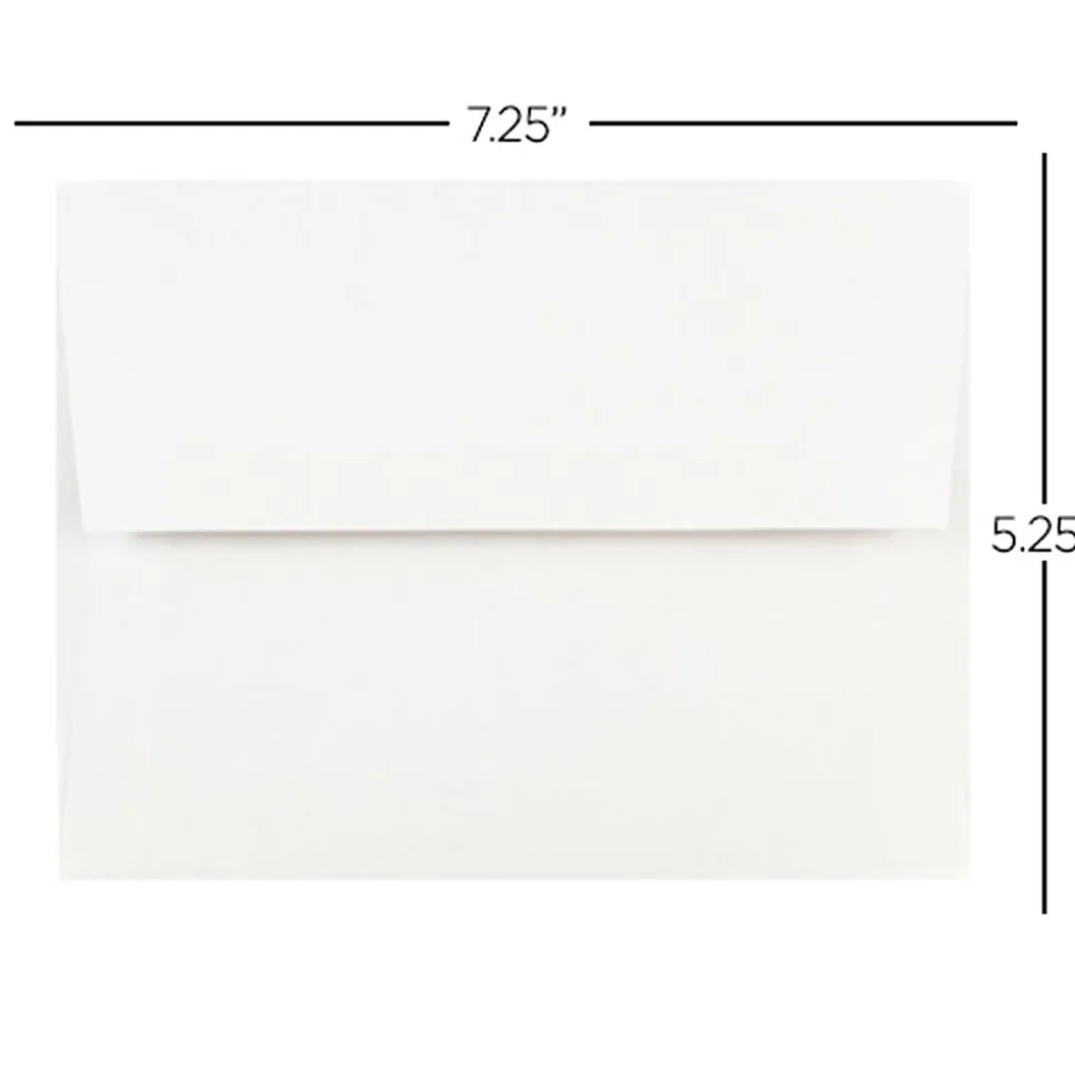 JAM Paper Gummed A7 Invitation Envelopes, 5 1/4" x 7 1/4", White, 250/Box (73767H)