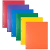 JAM Paper Heavy Duty 3 Hole Punch 2 Pocket Folder, Plastic, Assorted Primary Colors, 12/Pack (383HHPrgbypblb)